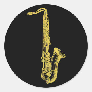 Brass Sax Runder Aufkleber
