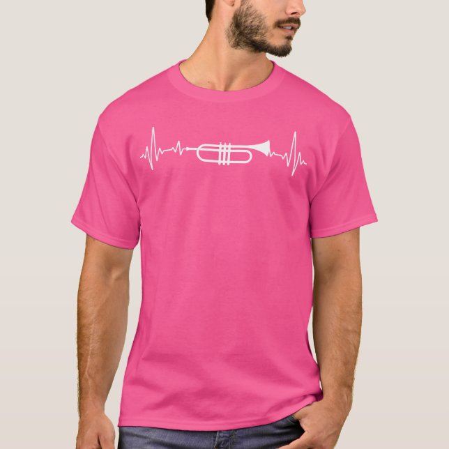 Brass Trumpet Heartbeat Musical Pullline Trumpet T-Shirt (Vorderseite)