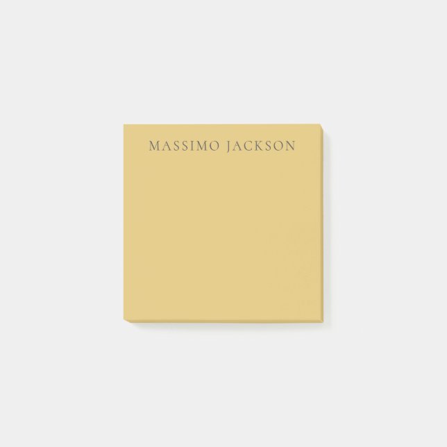 Brass Yellow Minimalist Plain Modern Aesthetic Post-it Klebezettel (Vorderseite)