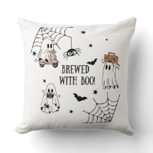 Brassé avec Boo Halloween Coussin