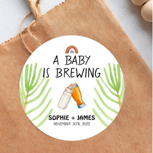 Brasserie Baby - Couleur - Sticker Baby shower Fav