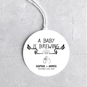 Brasserie Bébé - B&W - Sticker Baby shower Faveur