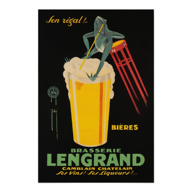 Brasserie Lengrand Bieres Vintage Poster 1926 (Vorderseite)