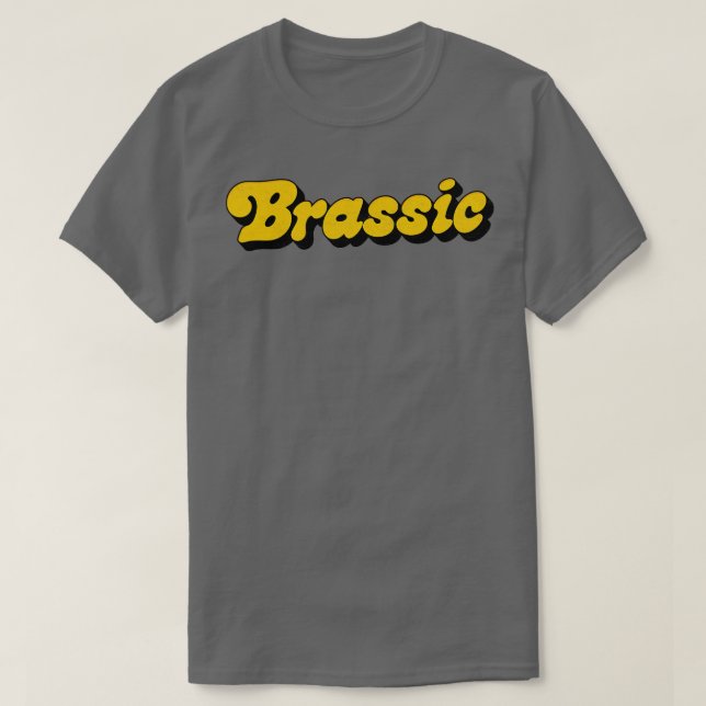 BRASSIC verblasste gestörte Stilgestaltung T-Shirt (Design vorne)