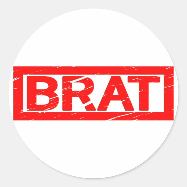 Brat-Briefmarke Runder Aufkleber (Vorderseite)
