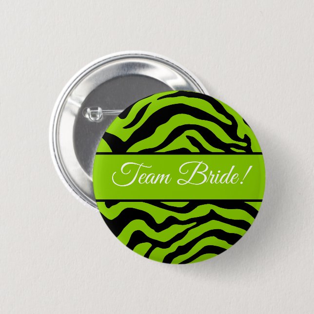 Brat green Zebra print Button (Vorne & Hinten)