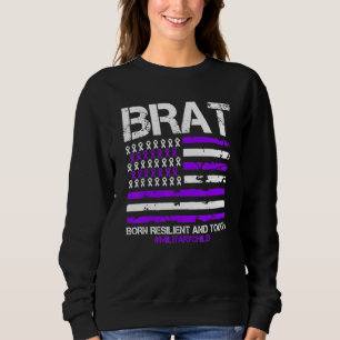 Brat Lila amerikanische Flagge im April Militärkin Sweatshirt