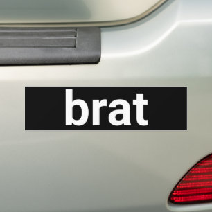 Brat lustig einfache minimalistische Text weiß und Autoaufkleber