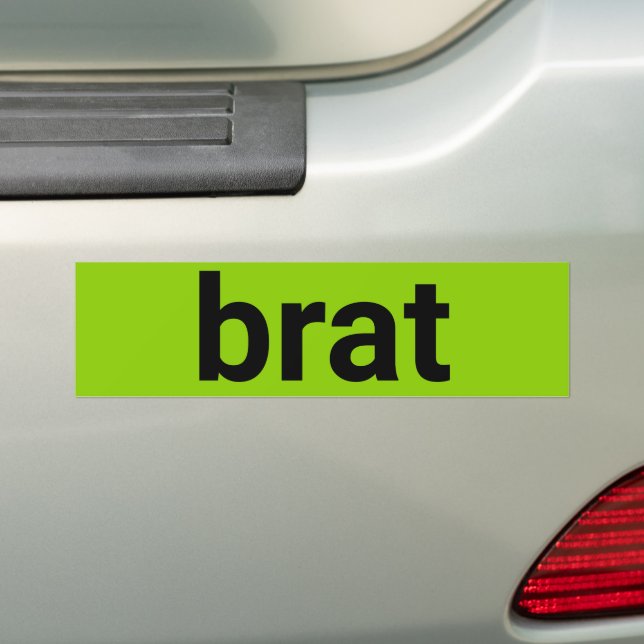 Brat Moderne Typografie schwarzen Kalkgrün cool Autoaufkleber (Auf Auto)