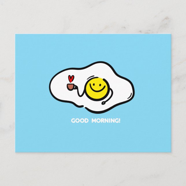 Brateier am guten Morgen Postkarte (Vorderseite)