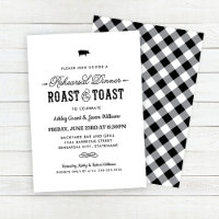 Braten und Toasten Schwarzes Hochzeitsprobedinner