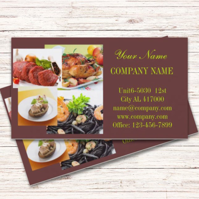 Brathahn, privater Koch, Catering Visitenkarte (roasted chicken private chef diner catering business card)