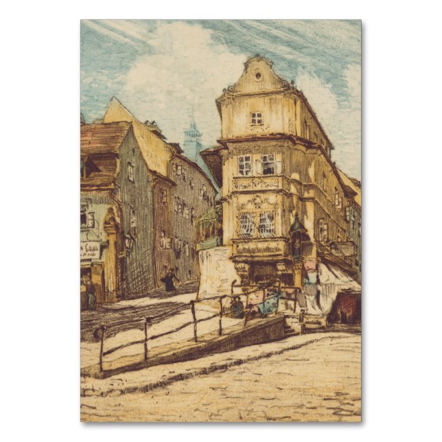 Bratislava by Richard Lux Century Colored Etching Tischnummer (Vorderseite)