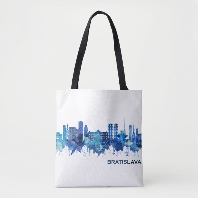 Bratislava Skyline Blue Tasche (Vorderseite)