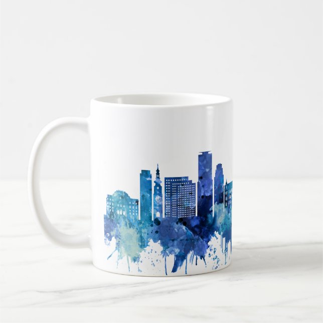 Bratislava Slovakia Skyline Blue Kaffeetasse (Links)