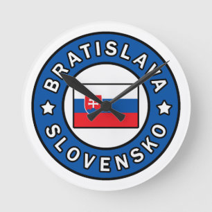 Bratislava Slovensko Runde Wanduhr
