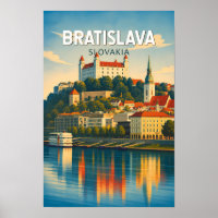 Bratislava Slowakei Illustration Reise Kunst Retro