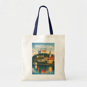 Bratislava Slowakei Illustration Reise Kunst Retro Tragetasche