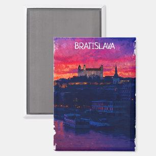 Bratislava Slowakei Night City View Magnet