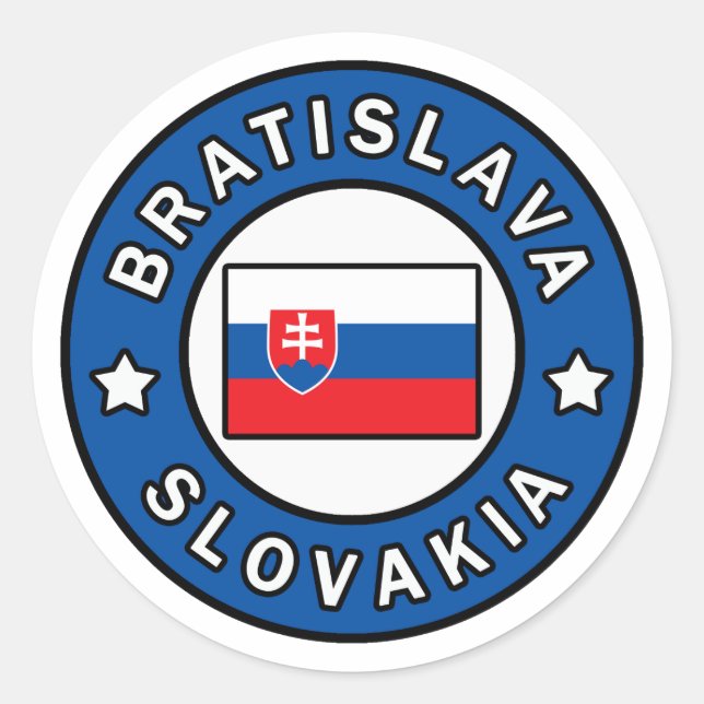 Bratislava Slowakei Runder Aufkleber (Vorderseite)