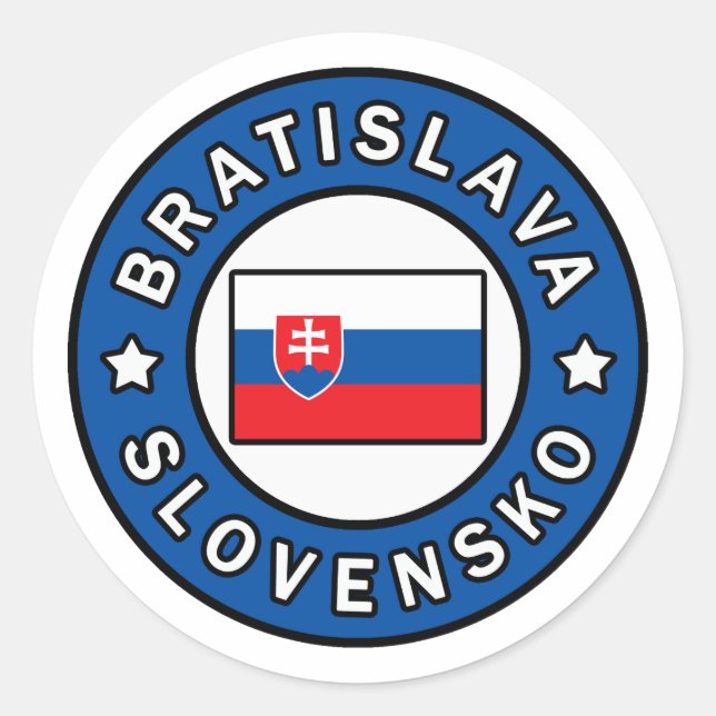Bratislava Slowakei Runder Aufkleber (Vorderseite)