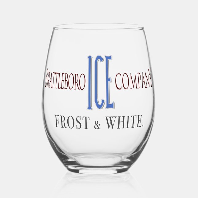 Brattleboro Ice Company Glass Weinglas Ohne Stiel (Vorderseite)