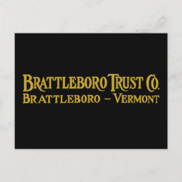 Brattleboro Trust Co., 1918 Logo-Postkarte Postkarte