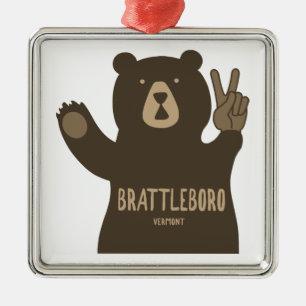 Brattleboro Vermont Friedensbär Ornament Aus Metall