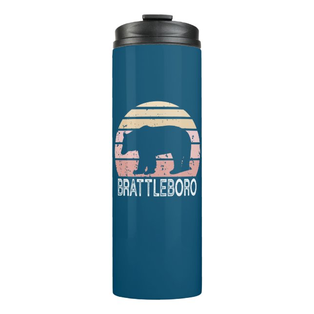 Brattleboro Vermont Retro Bär Thermosbecher (Vorderseite)