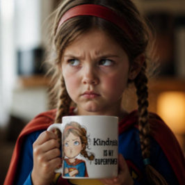 Bratty Superhero Girl Cartoon Kaffeetasse