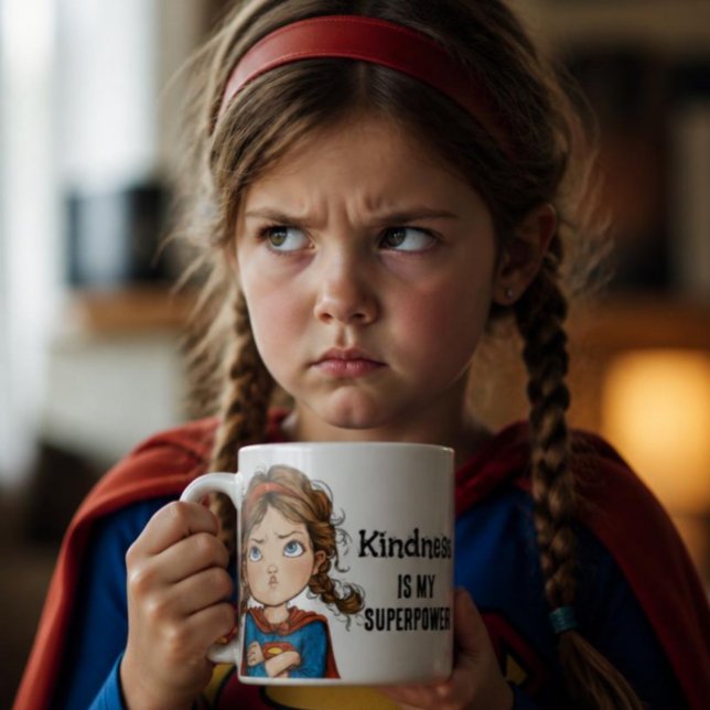 Bratty Superhero Girl Cartoon Kaffeetasse (Von Creator hochgeladen)