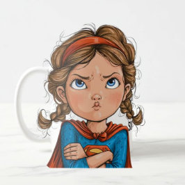 Bratty Superhero Girl Cartoon Kaffeetasse