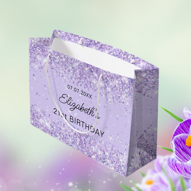 Bratviolett-Lavendel-Glitzern Große Geschenktüte (Von Creator hochgeladen)
