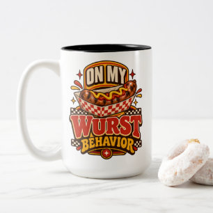 Bratwurst Auf Meinem Wurst Verhalten Wurst Fest Fa Zweifarbige Tasse