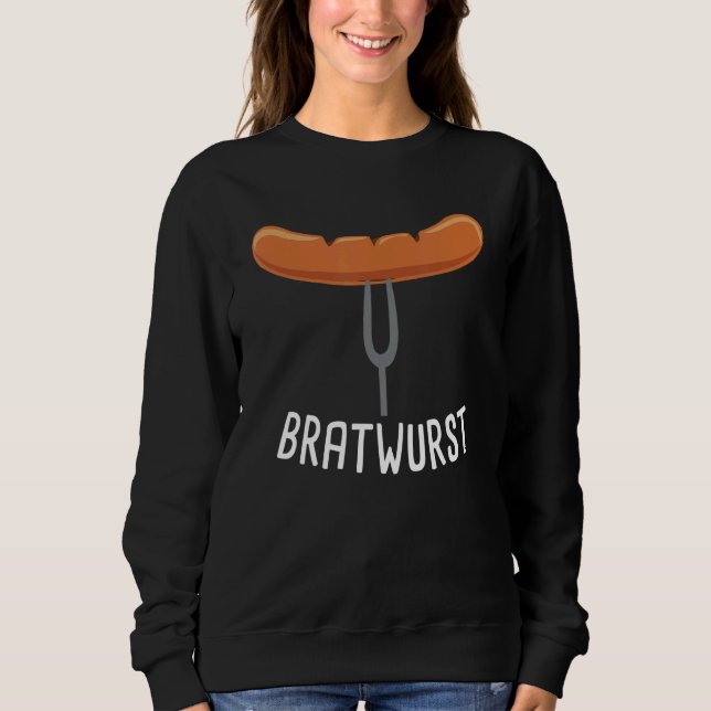 Bratwurstwurst auf Gabel deutsche Wurst Sweatshirt (Vorderseite)