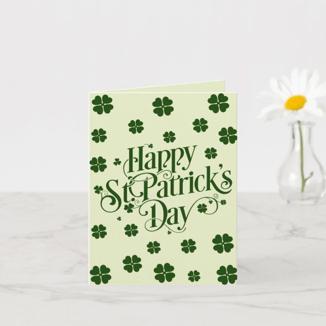 Brauch des glücklichen Patrick's Day Kleeblatts Karte (Kleine Pflanze)