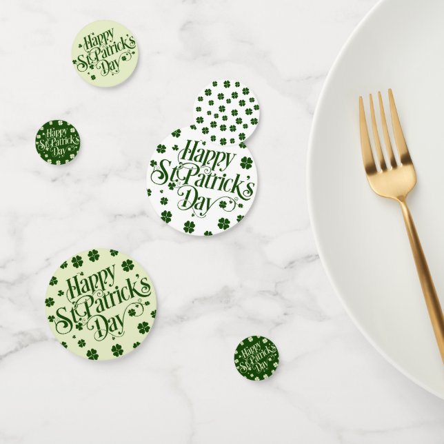 Brauch des glücklichen Patrick's Day Kleeblatts Konfetti (Gruppe)