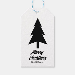 Brauch Familienname Frohe Weihnachten Schwarz-weiß Geschenkanhänger