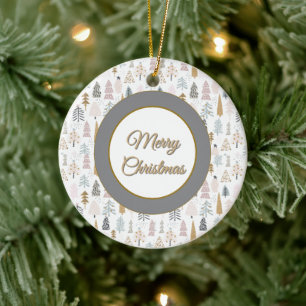 Brauch, Weihnachts-Winterbäume rustikal Keramik Ornament