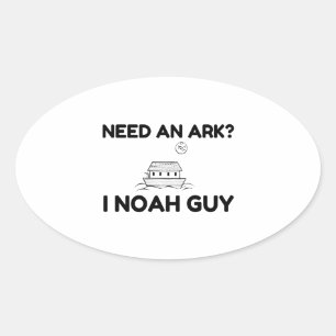 Brauche eine Arche, ich bin Noah Kumpel Ovaler Aufkleber