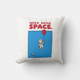 Brauche etwas Platz Lustiger Astronaut-Ballon Welt Kissen