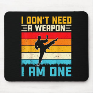 Brauche keine Waffe Eins - Retro Taekwondo Karate Mousepad