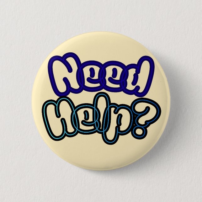 Brauchen Sie Hilfe? Button (Vorderseite)
