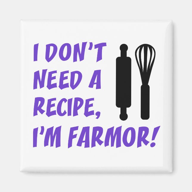 Brauchen Sie kein Rezept Farmor schwedische Oma Magnet (Vorne)
