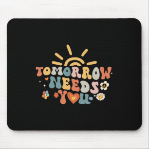 Brauchen Sie Mental Health Awareness Groovy Retro Mousepad