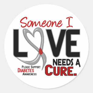 BRAUCHT EINE KURSE 2 DIABETES T - Shirt & Geschenk Runder Aufkleber