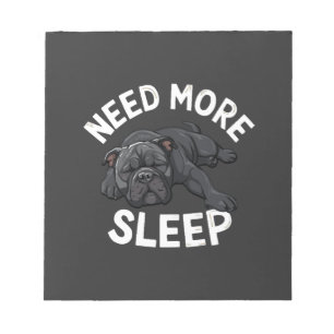 Braucht Mehr Schlaf Bulldogge Illustration Entspan Notizblock