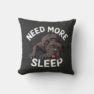Braucht mehr Schlaf Bulldogge Illustration für Hun Kissen