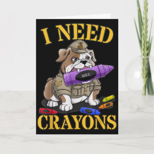 Braucht Wachsmalstifte Militär Bulldoggenkorps Gru Karte