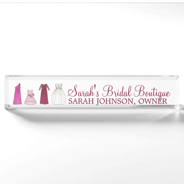 Braudmaid Gowns Bridal Boutique Namensplakette (Vorderseite)